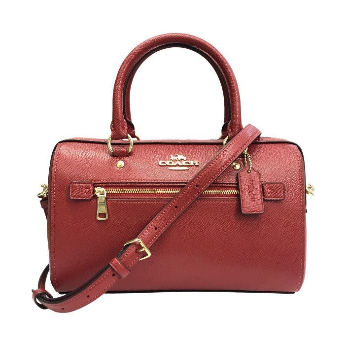 COACH コーチ ローアン サッチェル ハンドバッグ レディース レザー 2WAY ショルダー 斜め掛け レッド 79946 中古 T1