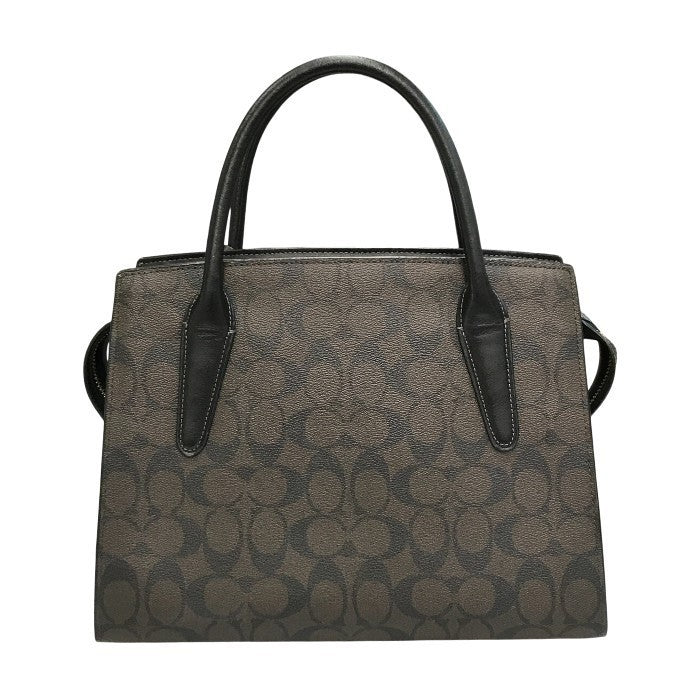COACH コーチ ラージ アンドレア キャリーオール シグネチャー キャンバス ハンドバッグ レディース 2way ショルダー 斜め掛け PVC ブラウン CP088 中古 T1