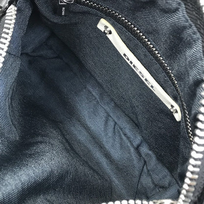DIESEL ディーゼル LE-ZIPPER ショルダーバッグ レディース クラッチ レザー チェーン 斜め掛け 2way ジップ モノトーン ホワイト/ブラック 中古 T1