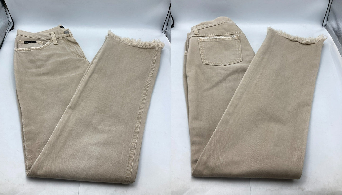 DOLCE&GABBANA ドルチェアンドガッバーナ コットン ストレートパンツ サイズ36 レディース 中古 D4