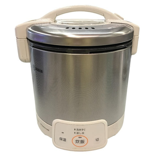 リンナイ ガス炊飯器 「こがまる」 5合 ホワイト 都市ガス用 RR-050VQ(W)/13A 中古 Y1