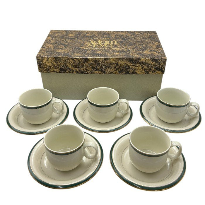 Adam＆Eve たち吉 ダイン コーヒーセット 5客 アダム＆イブ 洋食器 デミタス コーヒー ティー カップ＆ソーサー 中古 W４