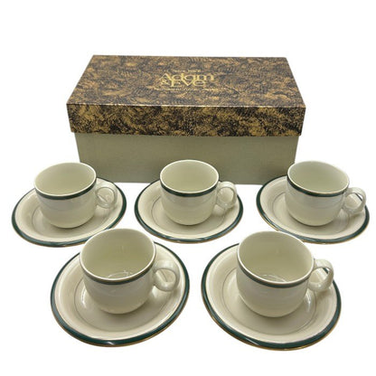 Adam＆Eve たち吉 ダイン コーヒーセット 5客 アダム＆イブ 洋食器 デミタス コーヒー ティー カップ＆ソーサー 中古 W４