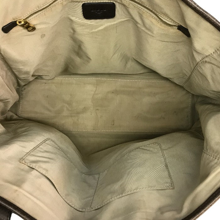 LOEWE ロエベ ヘリテージ トートバッグ レディース レザー ロゴ型押し 大型 ダークブラウン 中古 T1