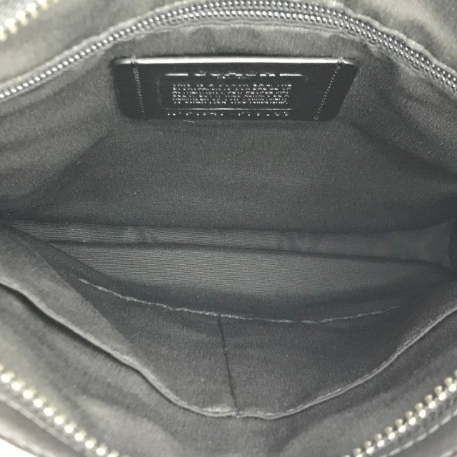 COACH コーチ ショルダーバッグ レディース シグネチャー PVC レザー サコッシュ 斜め掛け チャコール/ブラック F79053 中古 T1