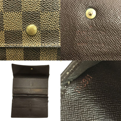 LOUIS VUITTON ルイヴィトン ダミエ ポルトトレゾールインターナショナル 長財布 ユニセックス 三つ折り 小銭入れあり ホック ブラウン N61215 中古 T1