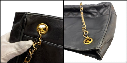 CHANEL シャネル マトラッセ ラムスキン チェーン トートバッグ ブラック 鞄 ラムレザー ブランド レディース 中古 W1