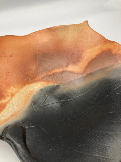 赤穂瀬戸内窯 雲火焼 桃井香子 葉皿 大皿 中古 D4