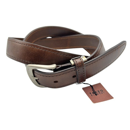 TAKEO KIKUCHI タケオキクチ レザー ベルト 牛革 メンズ 服飾 ブラウン 中古 W４
