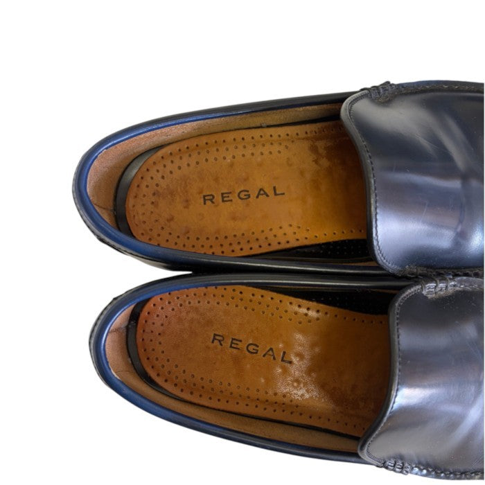 REGAL リーガル コブラヴァンプ ローファー 26㎝ 靴 シューズ メンズ レザー ネイビー 中古 W1