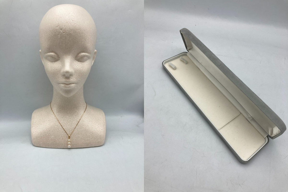 K18 3連パール ネックレス 中古 D4