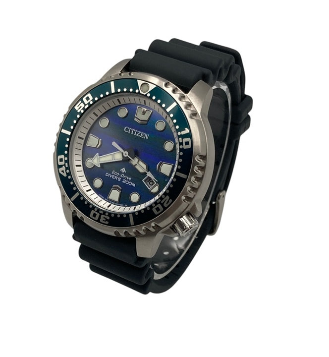 CITIZEN シチズン プロマスター MARINEシリーズ エコ・ドライブ ダイバー200m 構造色限定モデル BN0167-09W 中古 D4