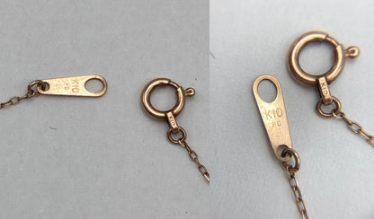 K10PG ダイヤ0.01ct 菱形クローバー ネックレス 中古 D4