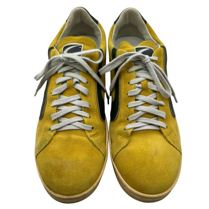 Valsport ヴァルスポルト トーナメント スウェード スニーカー メンズ 42 (約26.5cm) 靴 シューズ スエード イエロー グリーン 中古 W４