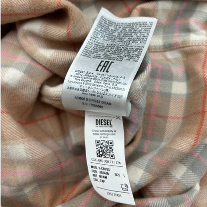 DIESEL ディーゼル フランネルシャツ チェック柄 L メンズ ダイダイ トップス 中古 W４