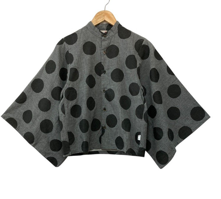 SOU・SOU ソウソウ 岡田縫工所 草衣 上 水玉 サイズS グレー 中古 D4