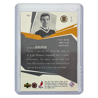 UPPER DECK NHLカード BLACK DIAMOND PATRICE BERGERON BRUINS #184 中古 IT1