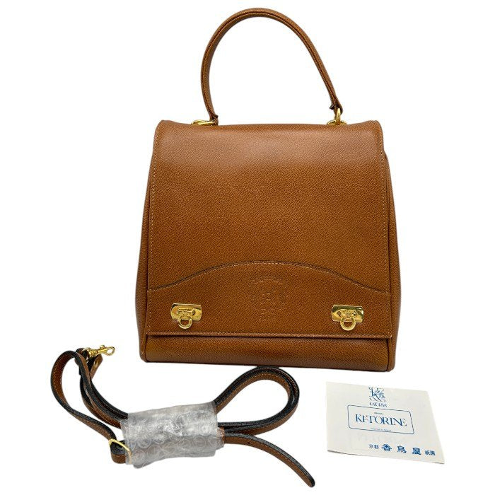 DANIEL HOPENAND 香鳥屋 KATORIYA レザー 2WAY バッグ 鞄 本革 ショルダー ハンド ブラウン 中古 W４