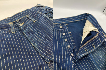 Bootleggers ブートレガーズ ヒッコリー ワークパンツ サイズ34×34 メンズ 中古 D4