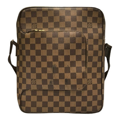 LOUIS VUITTON ルイヴィトン ダミエ オラフMM ショルダーバッグ ユニセックス PVC レザー 斜め掛け ブラウン N41441 中古 T1