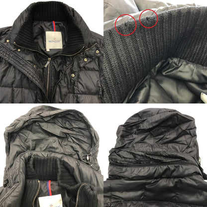 MONCLER モンクレール ダウンジャケット メンズ 二重ジッパー フード収納可 ブラック 0サイズ 中古 T1