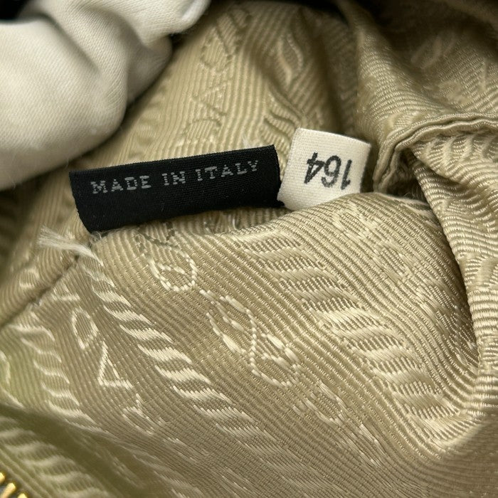 PRADA プラダ フラットポーチ 1M1152 グレー 小物入れ ブランド かわいい おしゃれ ミニ 中古 W４