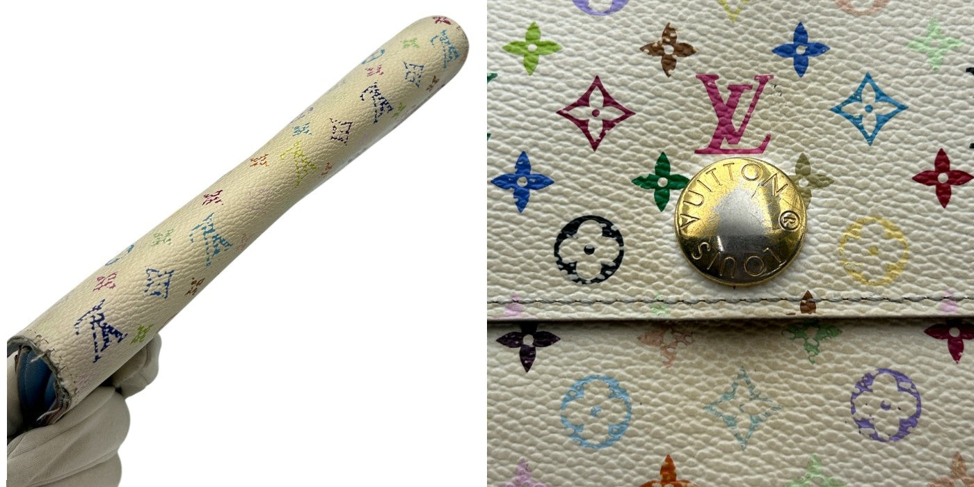 LOUIS VUITTON ルイヴィトン モノグラム・マルチカラー ポルトフォイユ・サラ 二つ折り長財布 ブロンxレザン M93742 レディース メンズ ブランド カードポケット 小銭入れ 廃盤 中古 W４