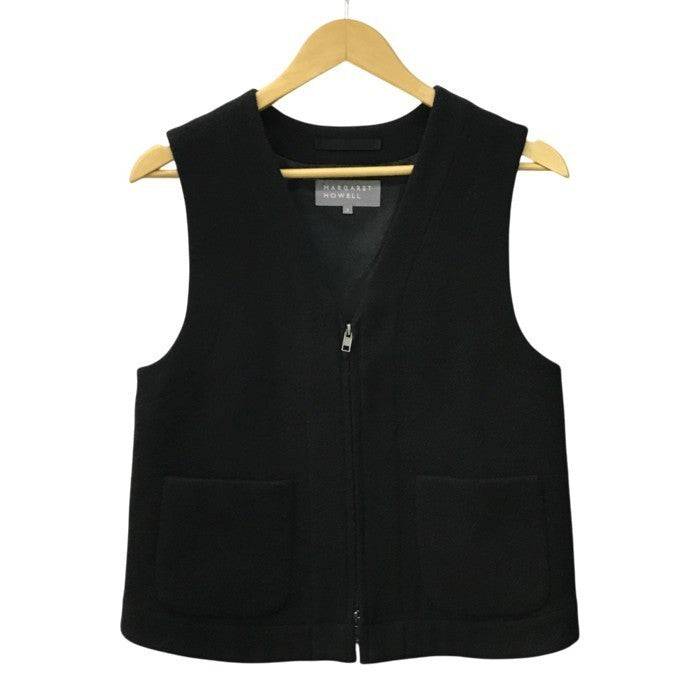 MARGARET HOWELL マーガレットハウエル ベスト レディース ウール ダブルジッパー ブラック 1サイズ 578-4225004 中古 T1