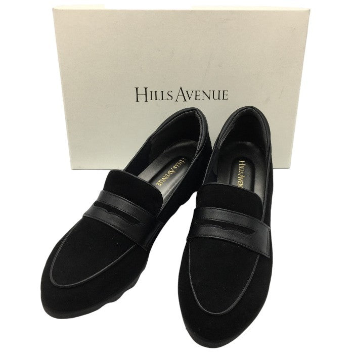 HILLS AVENUE(ヒルズ アヴェニュー) リップル ローファー レディース ブラックスエード 23.5 中古 Y4