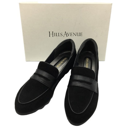HILLS AVENUE(ヒルズ アヴェニュー) リップル ローファー レディース ブラックスエード 23.5 中古 Y4