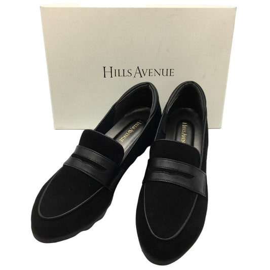 HILLS AVENUE(ヒルズ アヴェニュー) リップル ローファー レディース ブラックスエード 23.5 中古 Y4