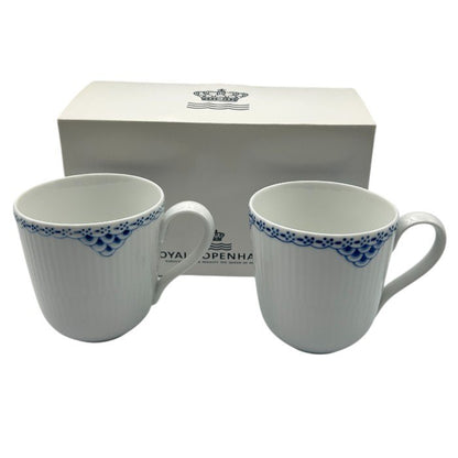 未使用品 Royal Copenhagen ロイヤルコペンハーゲン プリンセス マグカップ ペア 洋食器 ブランド おしゃれ ホワイト コップ 中古 W４