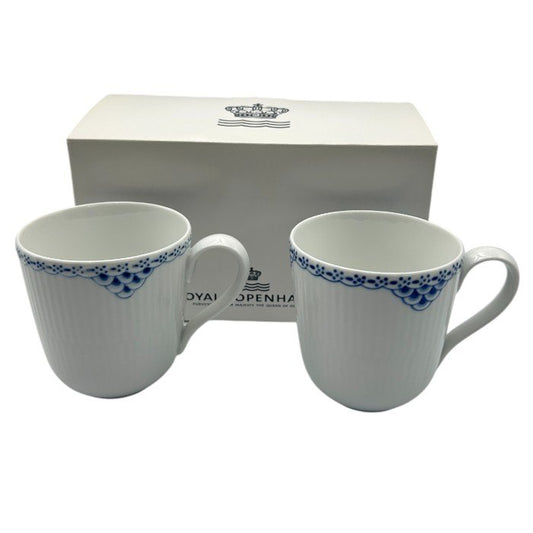 未使用品 Royal Copenhagen ロイヤルコペンハーゲン プリンセス マグカップ ペア 洋食器 ブランド おしゃれ ホワイト コップ 中古 W４