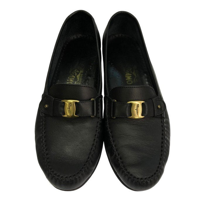 Salvatore Ferragamo フェラガモ ローファー メンズ レザー ビジネスシューズ ヴァラ ブラック 8(約26.0cm) UR20977 中古 T1