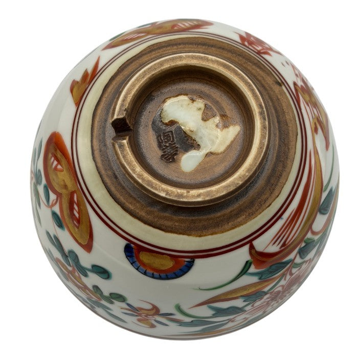 未使用品 平安陶華造り 呉須赤絵花鳥 茶碗揃い 5客 セット 茶碗 和食器 おしゃれ 中古 W1