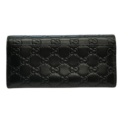 GUCCI グッチ GGシグネチャー DORIAN 長財布 メンズ 2つ折り レザー ドリアン シマ エンボス ブラック 481727 中古 T1
