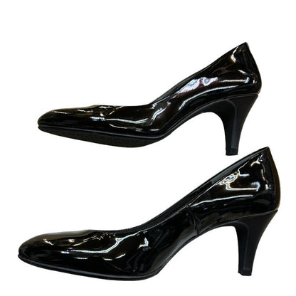 23区 Vingt-trois arrondissements エナメル パンプス 22cm 靴 シューズ ヒール レディース ブラック 中古 W４