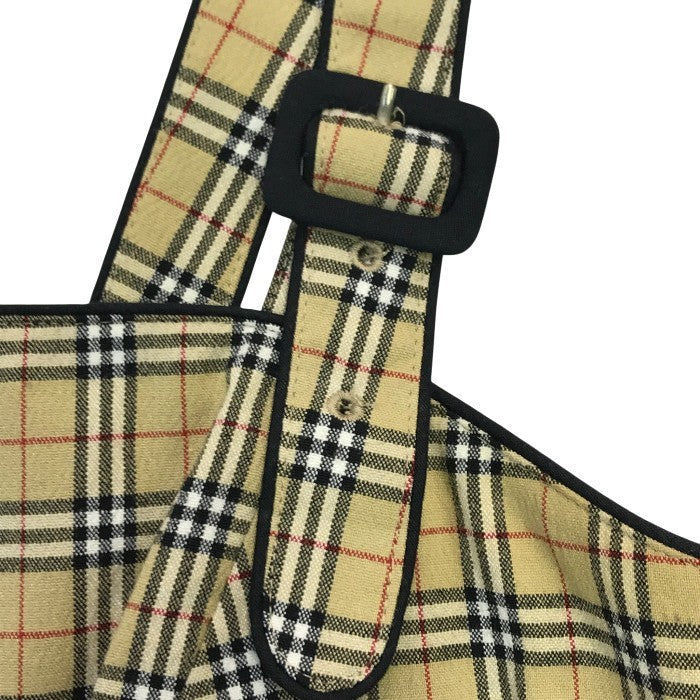 BURBERRY BLUELABEL バーバリー ブルーレーベル ジャンパースカート レディース ポリエステル ワンピース 膝丈 ノバチェック ベージュ 38サイズ FM510-400 中古 T1