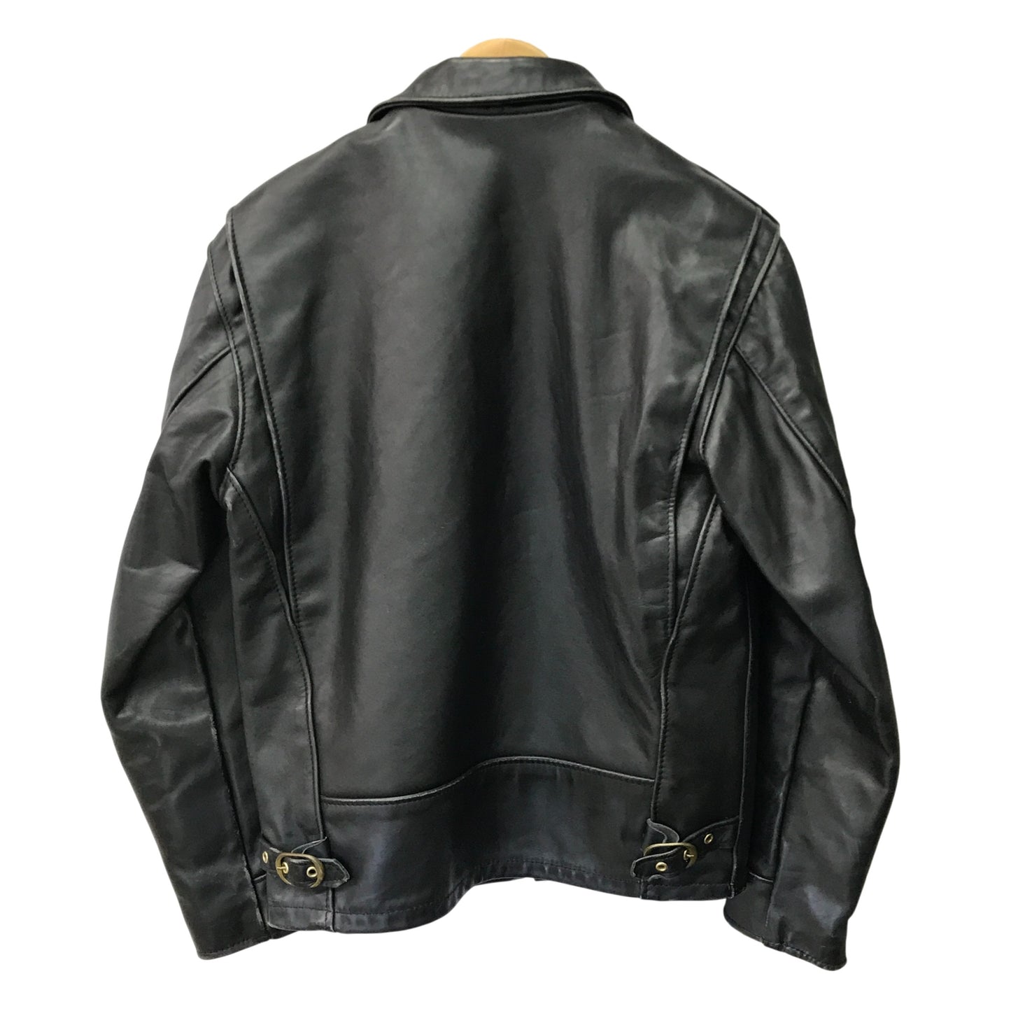 Schott ショット シングルライダースジャケット メンズ カウレザー ボアライナー付き 革ジャン USA製 ブラック 38サイズ AT101 中古 T1