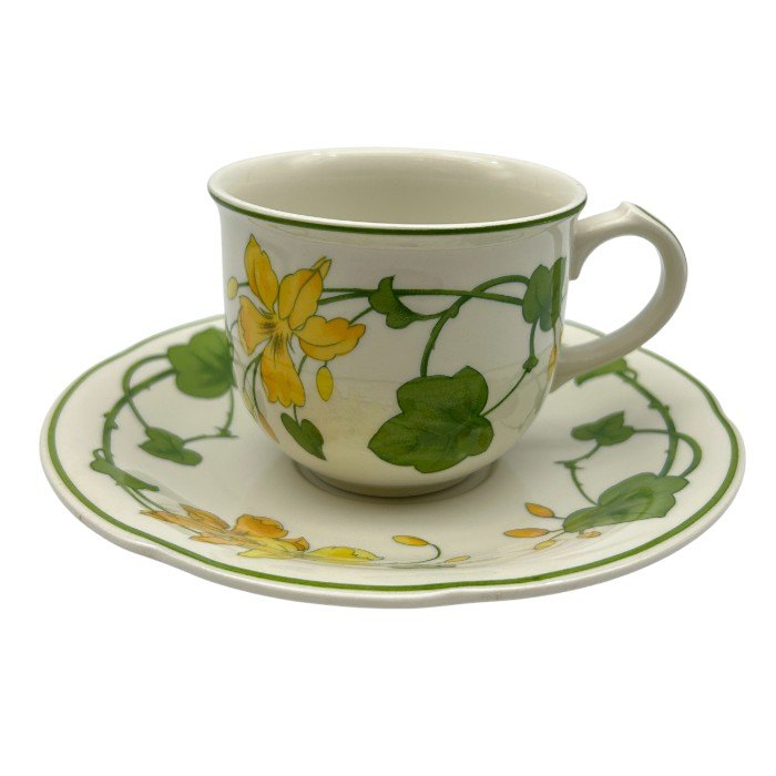 ビレロイ&ボッホ VILLEROY&BOCH ゼラニウム カップ&ソーサー ペア 洋食器 花柄 おしゃれ 中古 W1