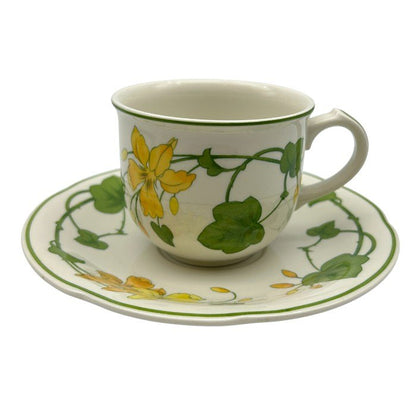 ビレロイ&ボッホ VILLEROY&BOCH ゼラニウム カップ&ソーサー ペア 洋食器 花柄 おしゃれ 中古 W1