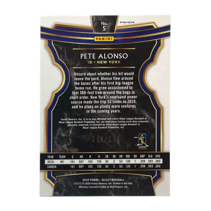 PANINI MLBカード SELECT PRIZM PETE ALONSO NEW YORK YANKEES /199 #5 中古 IT2