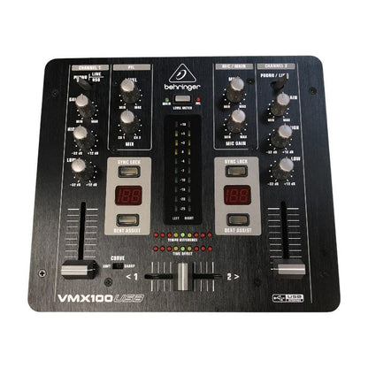 BEHRINGER ベリンガー PRO MIXER DJミキサー ブラック 2ch MC ボーカル USB/オーディオインターフェース VMX100USB 中古 T1