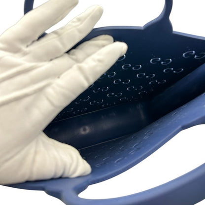 GUCCI グッチ チルドレンズ トートバッグ ラバー ネイビー 鞄 ブランド 総柄 手提げ 中古 W４