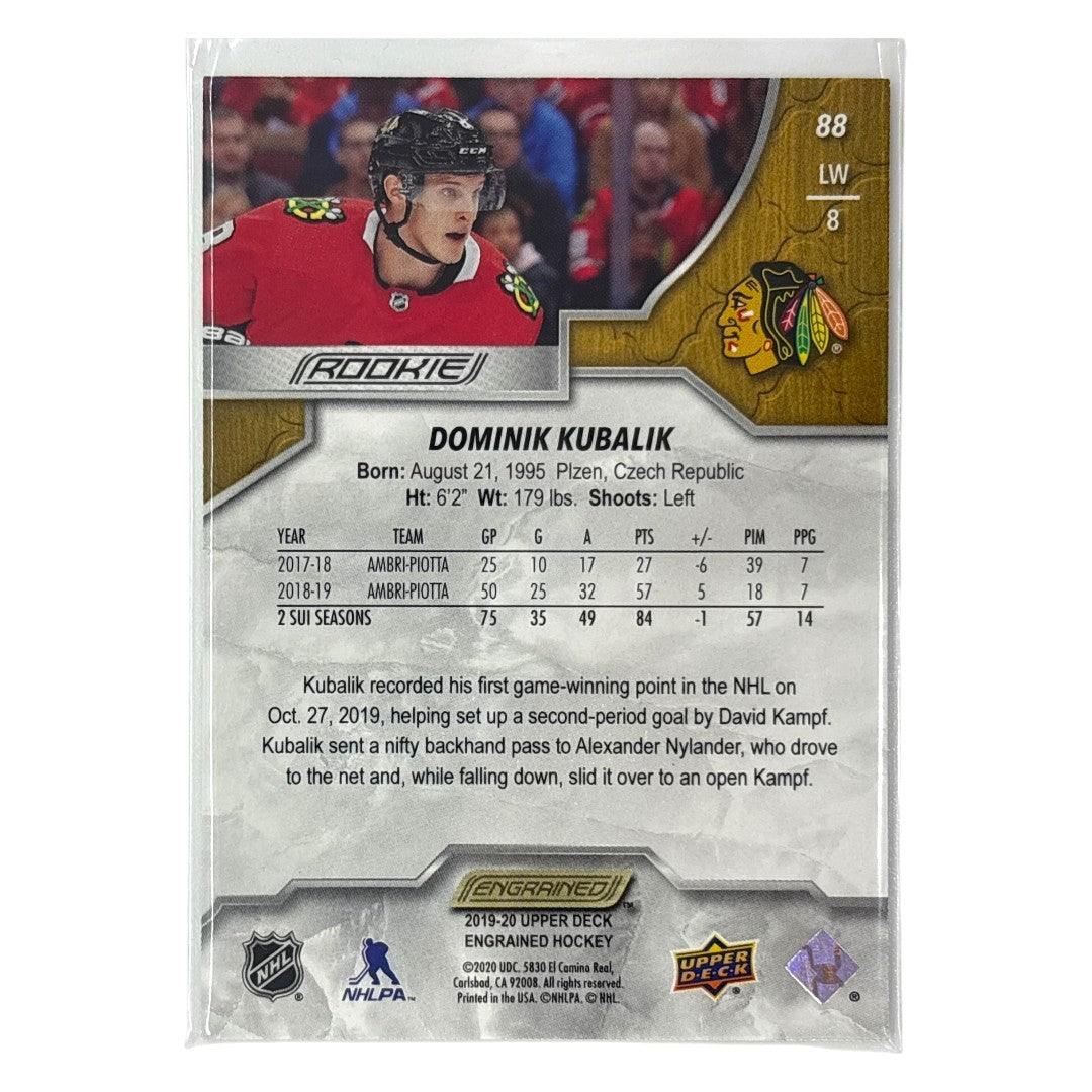 UPPER DECK NHLカード ENGRAINED DOMINIK KUBALIK BLACKHAWKS /299 #88 中古 IT1