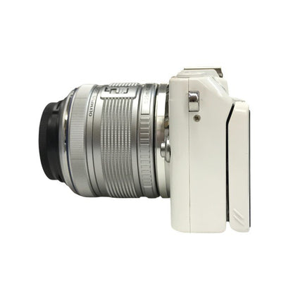 OLYMPUS オリンパス PEN Lite ミラーレス デジタル一眼レフ カメラ ダブルズームキット ホワイト/ベージュ レンズセット タッチ操作 自分撮り E-PL5 中古 T1