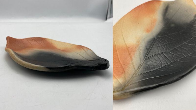 赤穂瀬戸内窯 雲火焼 葉皿 5客 中古 D4