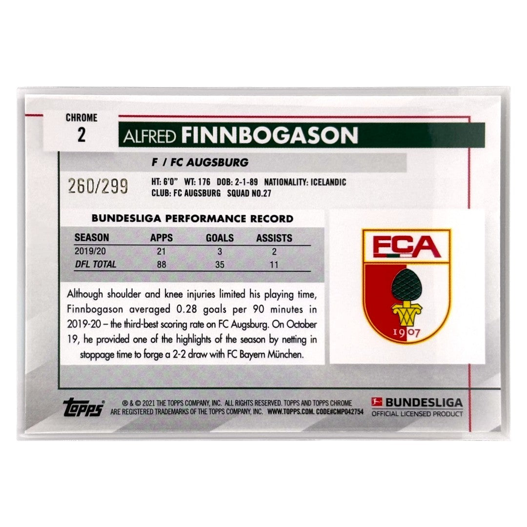 TOPPS サッカーカード CHROME ALFRED FINNBOGASON AUGSBURG /299 #2 中古 IT1