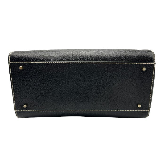 kate spade ケイトスペード スクエア トートバッグ 鞄 レディース ブラック レザー かわいい 中古 W４