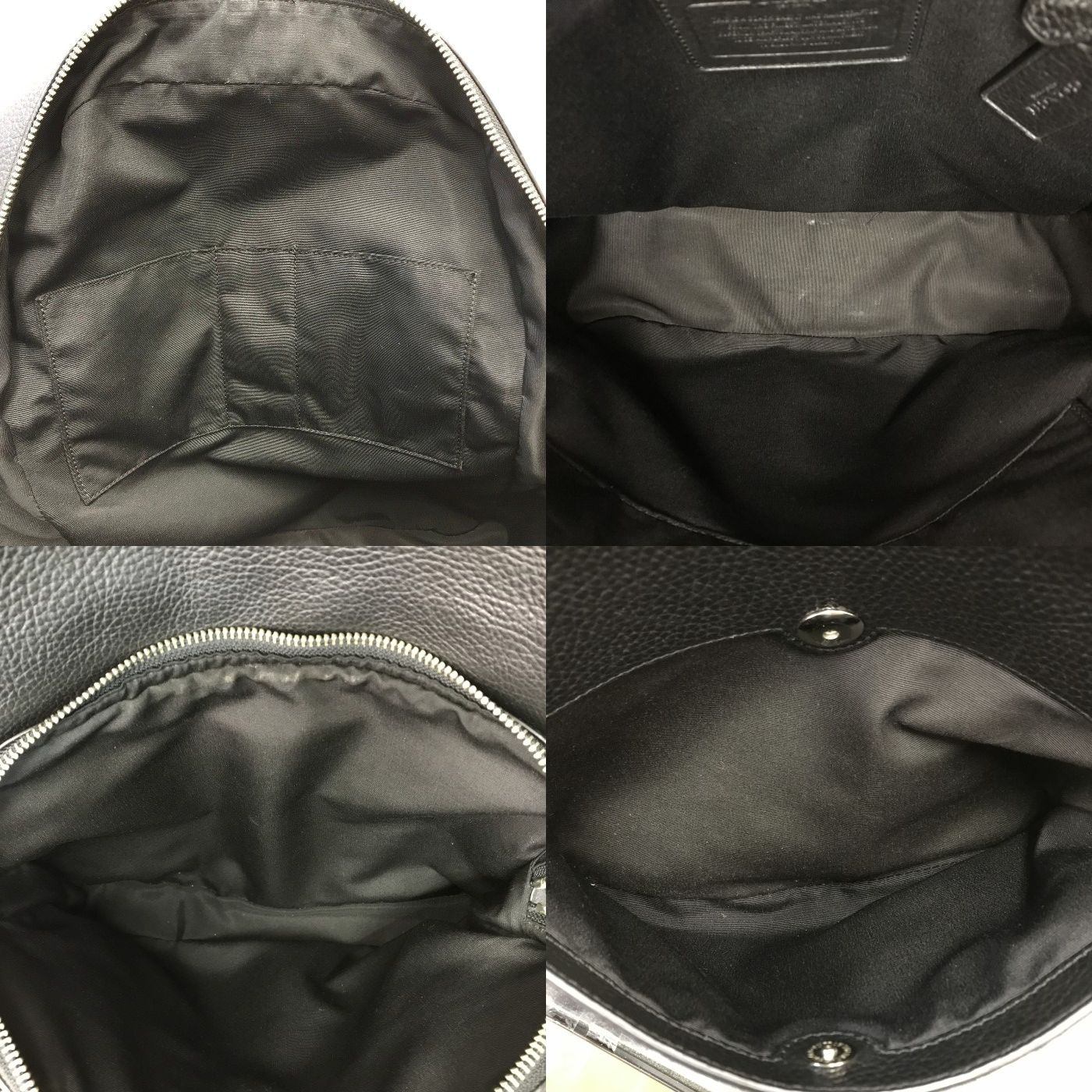 COACH コーチ ハミルトン バックパック メンズ ぺブルレザー  A4/ノートPC リュック ブラック F72082 中古 T1
